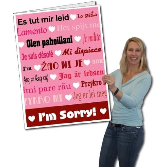 Jumbo Greeting Cards: Giant Sorry Card (Languages) , 2 feet x 3 feet Card with Envelope$$Office