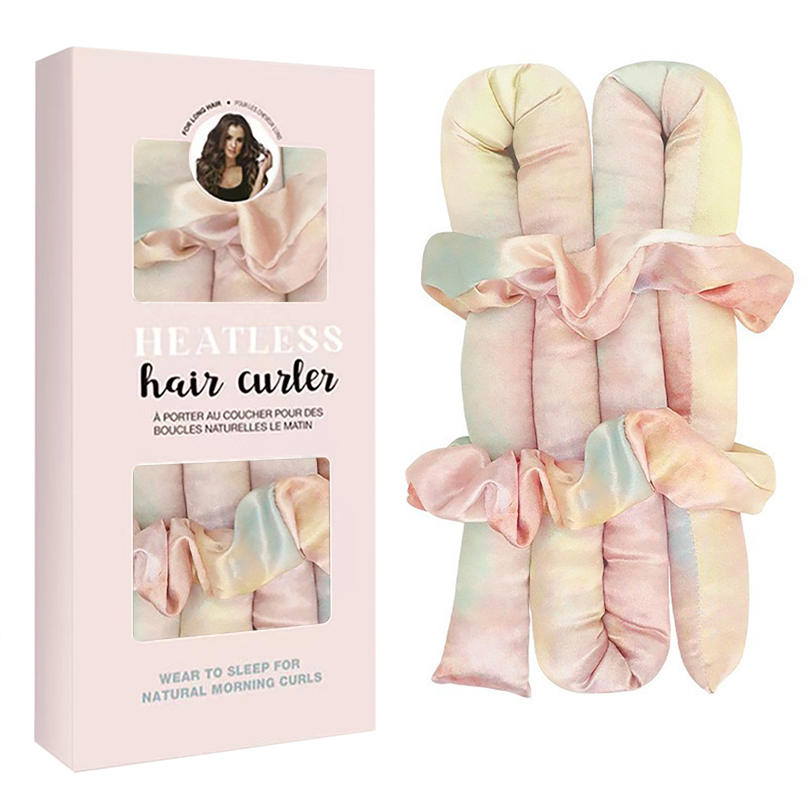 3-Pack Jumbo Heatless Curling Rollers – Overnight Satin Flex Rods For Long Hair, Blowout Look, No Heat Damage