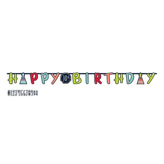 Jumbo Happy Birthday Customizable Party Banner - 1 pc
