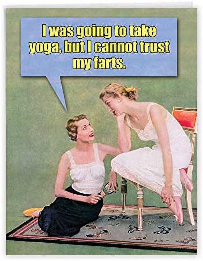 Jumbo Happy Birthday Greeting Card Humorous "Trust My Frts" Yoga