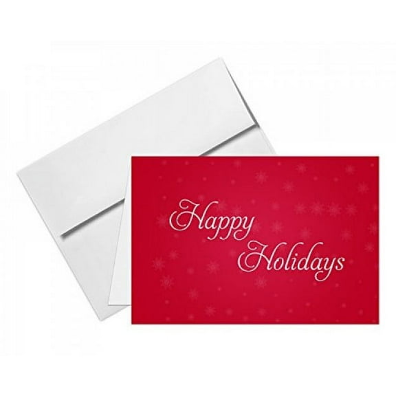 Jumbo "Happy Holiday" Card & Envelope. Card Size 8.5 x 11 When Open - 5.5 X 8.5 Inches When Folded - Scored for easy folding. (2 Per Pack)