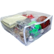 Jumbo Heavy Duty Vinyl Zippered Square Storage Bags Clear 23" x 23" x 10" for Blankets, Comforters, Bedding Sets and Much More! 1-Pack