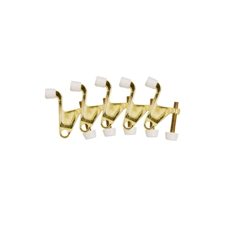Design House 5-Pack Jumbo Hinge Pin Adjustable Door Stops with Rubber Tips, Polished Brass