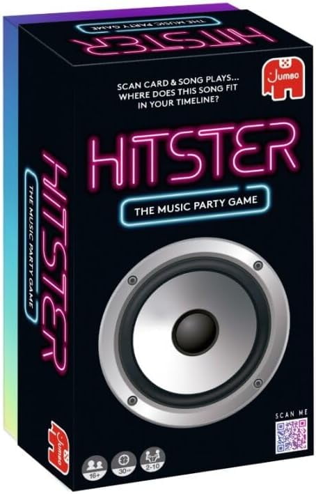 Jumbo Hitster Music Party Card Game for 2-10 Players with 300+ Hits and Music Trivia
