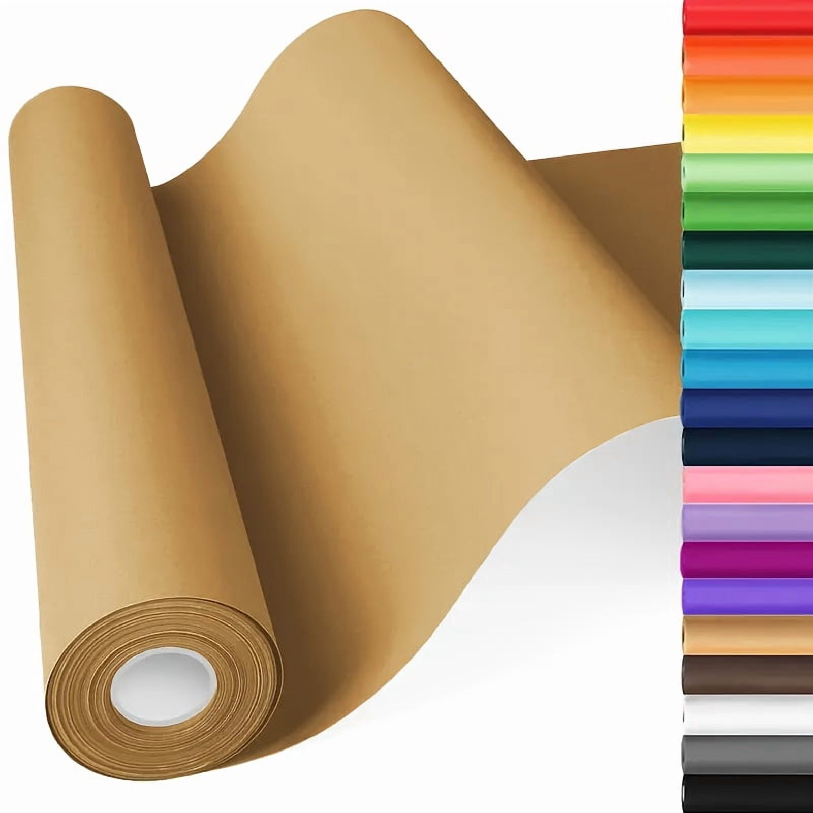 Jumbo Kraft Paper Roll - Brown - 18" x 930" - Suitable for Packing - Moving - Shipping - Crafts - Wall Art - Bulletin Boards - Floor Covering - Table Runner