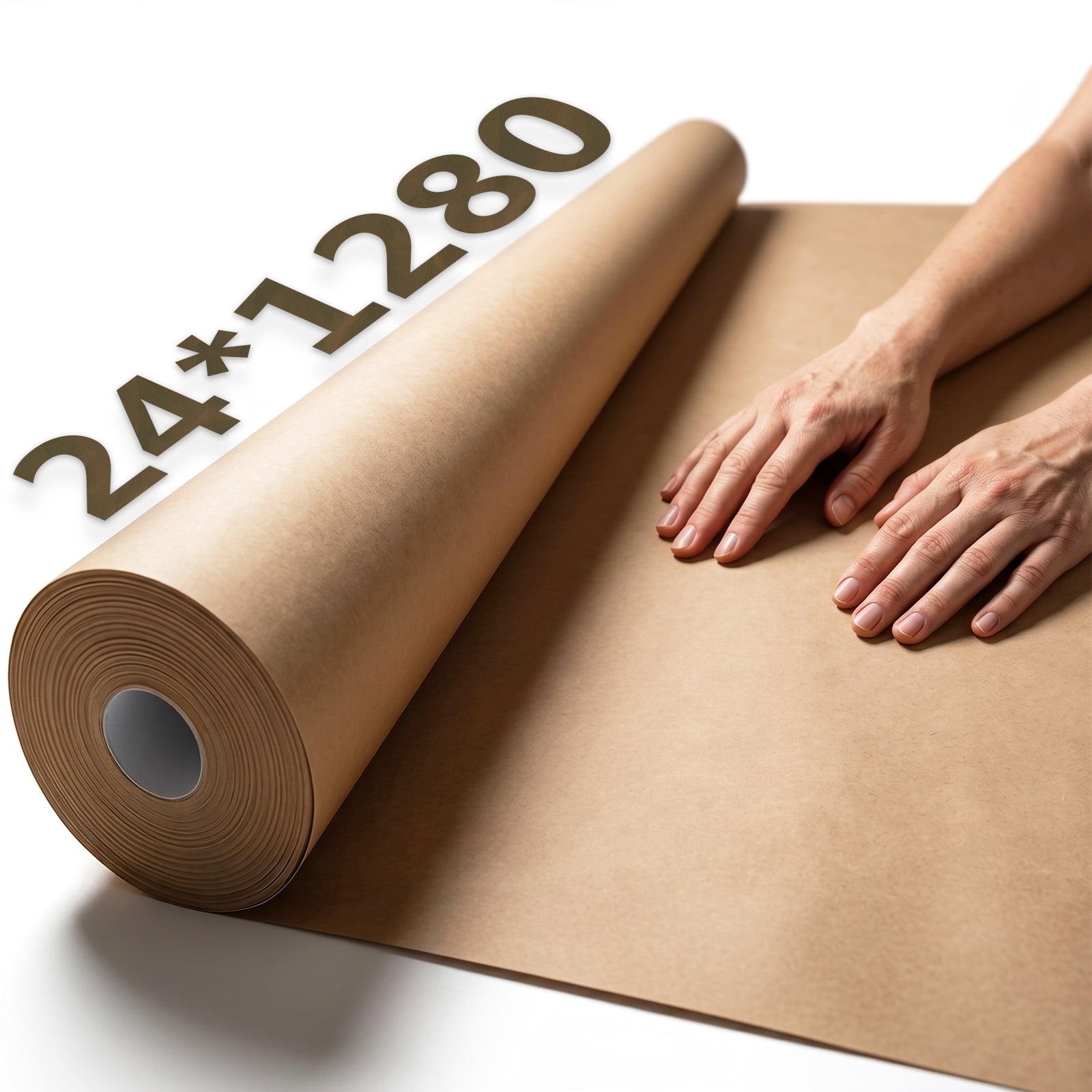 Jumbo Kraft Paper Roll - Brown - 24" x 1280" - Suitable for Packing - Moving - Shipping - Crafts - Wall Art - Bulletin Boards - Floor Covering - Table Runner
