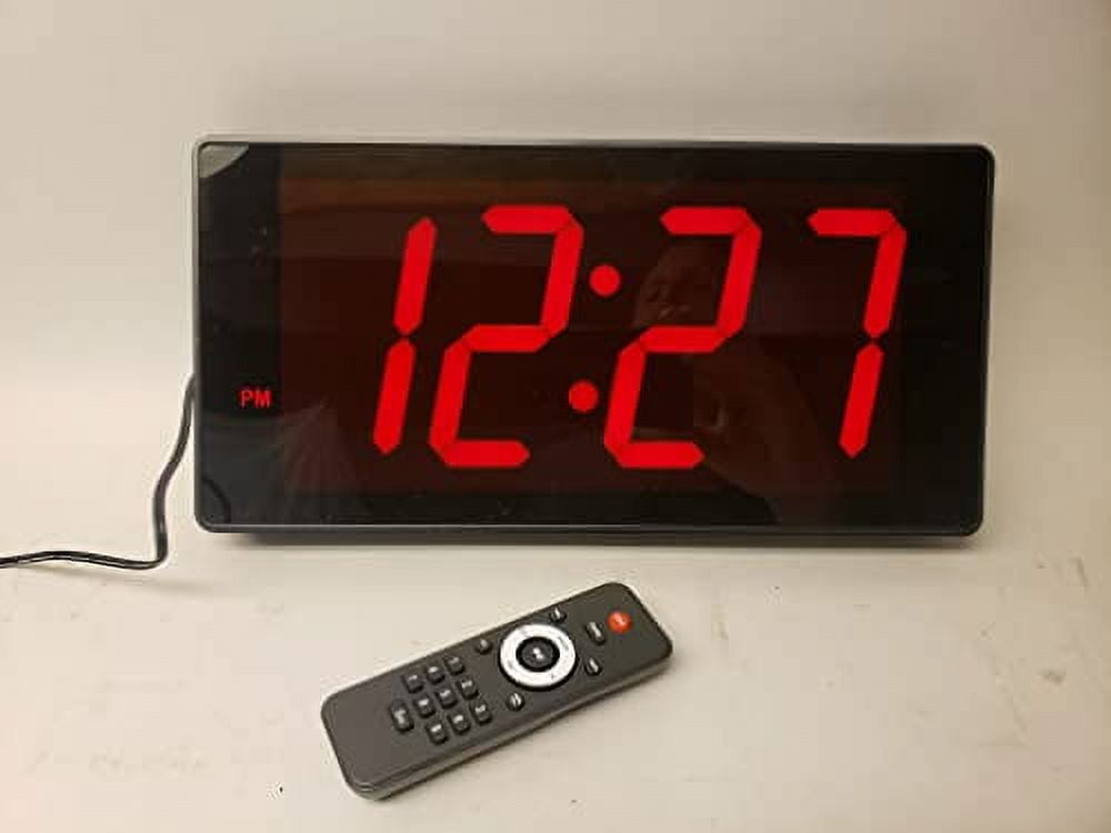 Jumbo LED Wall Clock Alarm Clock with 4 INCH Numbers/Remote Control