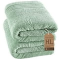 thumbnail image 1 of Jumbo Large Bath Sheets Towels 2 Pack Soft and Absorbent, 100% Cotton Towels (Light Green, Bath Sheet), 1 of 7