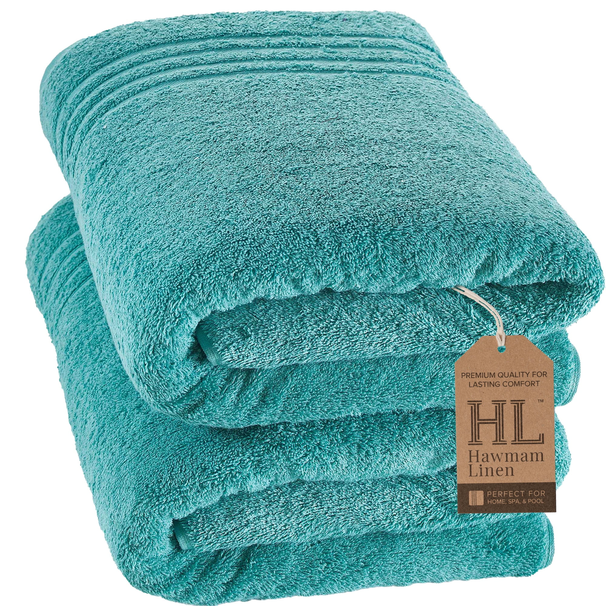 Jumbo Large Bath Sheets Towels 2 Pack Soft and Absorbent, 100% Cotton Towels (Teal Turquoise, Bath Sheet)