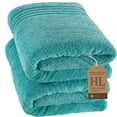 thumbnail image 1 of Jumbo Large Bath Sheets Towels 2 Pack Soft and Absorbent, 100% Cotton Towels (Teal Turquoise, Bath Sheet), 1 of 7