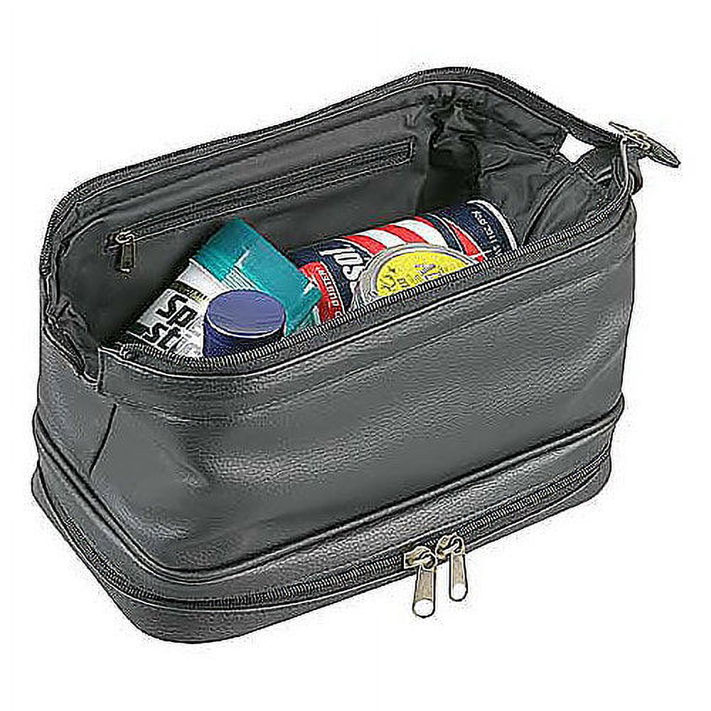 Jumbo Leatherette Framed Travel Kit with Top Zip Opening and Zip-Around Bottom for Bonus Travel Items - image 1 of 3