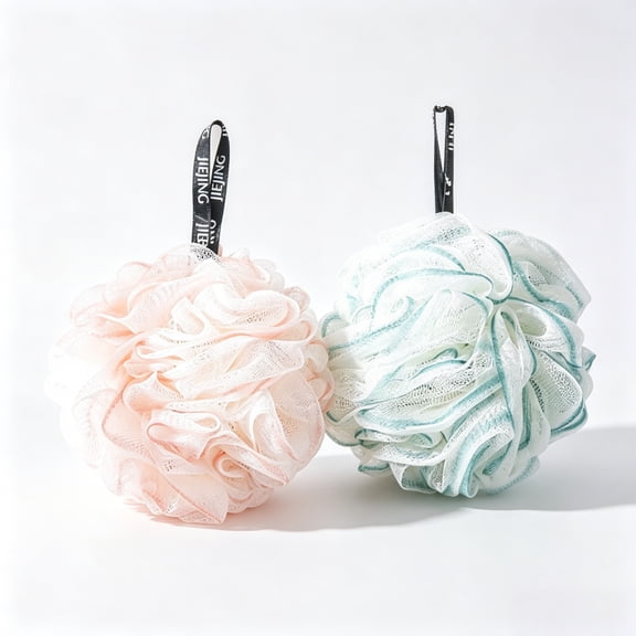 Jumbo Mesh Bath Sponges, 2 Count,Gradient Green and Pink