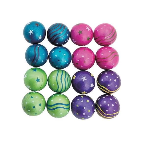 Fun Express Jumbo Metallic Star Handballs - Vibrant Durable Rubber Balls for Active Outdoor Play - Ideal for Parties Events and Sports - 24 Pieces - Perfect for Kids & Group Fun - 2 Pieces
