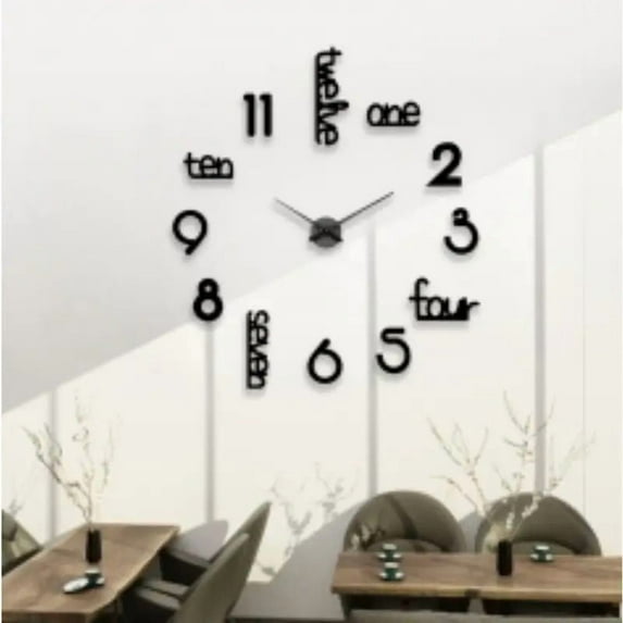 Curated visual reference: Fresh Look at Jumbo Minimalist Wall Clock No Frame Silent Quartz Clock For