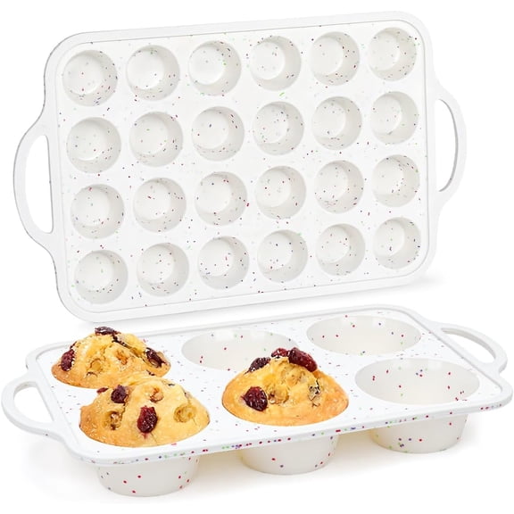 Jumbo Muffin Pan, Metal Reinforced Frame 3.5 inch Large Silicone Cupcake Pan 6 cups Large Muffin Pan with Handle Nonstick Jumbo Muffin Tin for Baking Giant Homemade Muffins, Cupcakes, Frittatas