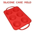 thumbnail image 1 of Jumbo Muffin Pan Silicone, Metal Reinforced Frame Large Silicone Cupcake Pan 6 Cup Jumbo Muffin Tin for Baking Easy to Handle, 12.8x7.2 inch (Red), 1 of 5