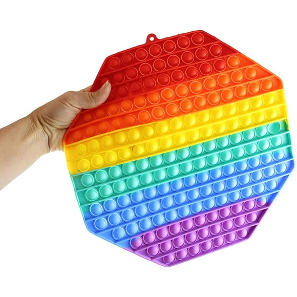Jumbo Octagon Bubble Pop Fidget Toy - Cute Silicone Push Poke Bubble Wrap Fidget Toy - Press Bubbles to Pop - Bubble Popper Sensory Stress Toy OT