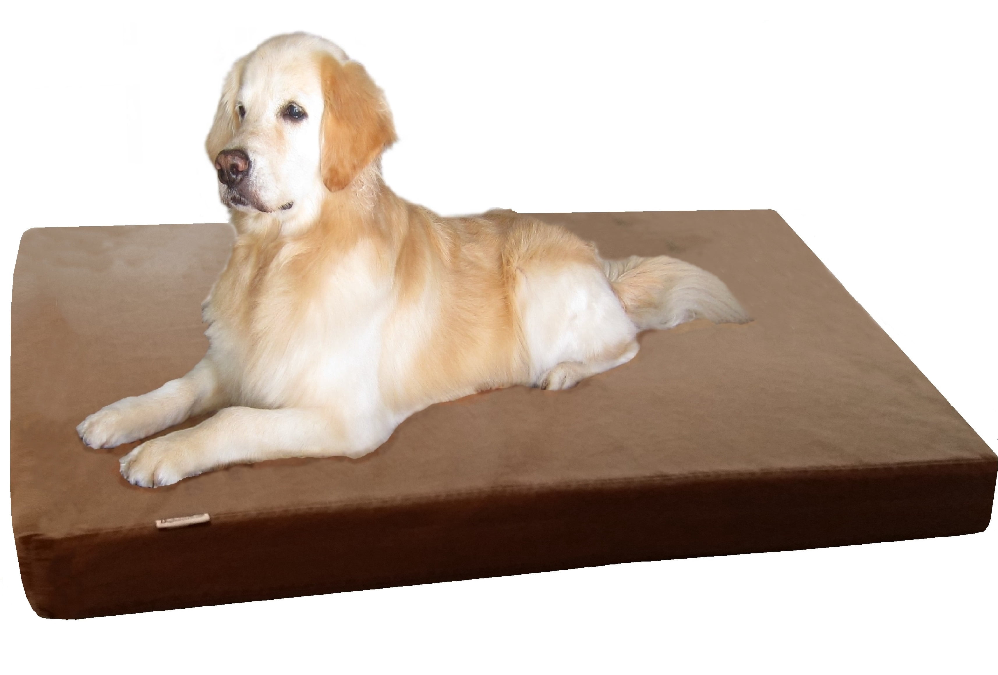 Jumbo Orthopedic Waterproof Memory Foam Dog Bed for Extra Large Pet 55"X47"X4", Denim Brown Washable Cover