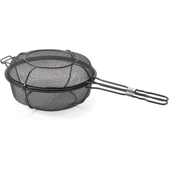Jumbo Outdoor Grill Basket & Skillet Chef's Grade with Removable Handles, for Grilling and Outdoor Cooking
