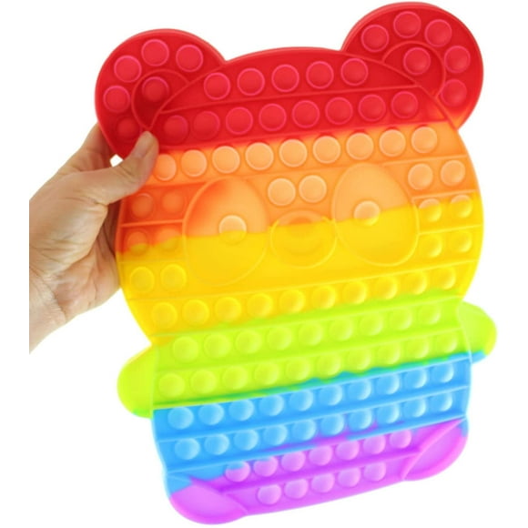 Jumbo Panda Animal Theme Bubble Pop Fidget Toy - Cute Silicone Push Poke Bubble Wrap Fidget Toy - Press Bubbles to Pop - Bubble Popper Sensory Stress Toy OT Huge