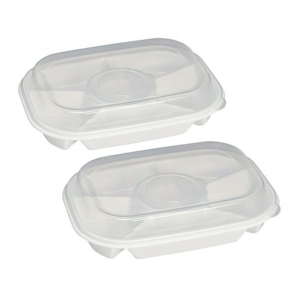 Buddeez Plastic Party Trays with Snap-On Covers, Set of 2