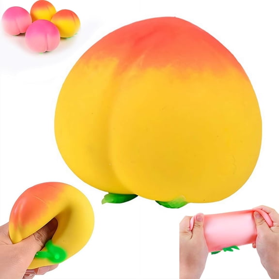 Jumbo Peach Squishy Toys - Slow Rising Realistic Fruit Fidget for Stress Relief & Anxiety, Soft Scented Desk Toys for Adults, Kawaii Decompression Gift for Office & Home