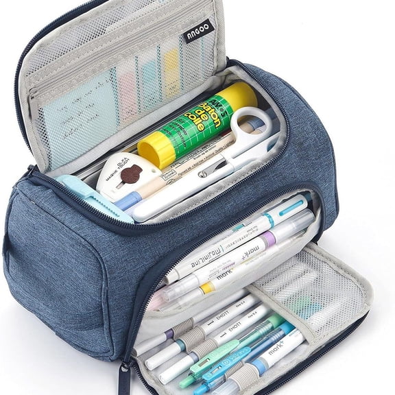 Jumbo Pencil Case Organizer for Men Women, Extra Large Capacity Pencil Pouch, Sturdy Portable Storage Bag for Office Travel Supplies