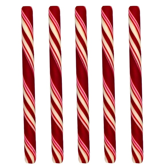 (5) Jumbo Peppermint Stick, 3.5 oz. Big 10-Inch Red White Striped Candy Individually Wrapped Holiday Mint Treats Christmas Party Gourmet Favors Stocking Stuffer Gift Basket Fillers Dessert Toppers