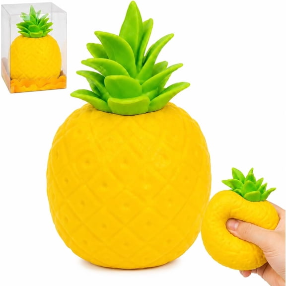 Jumbo Pineapple Squishy, Giant Slow Rising Fruit Squishy Stress Ball (1PC) | Extra Large Pineapple Shape, Soft Slow Rising Texture, Realistic Fruit Design, Fun Desk Display, Great Gift Idea