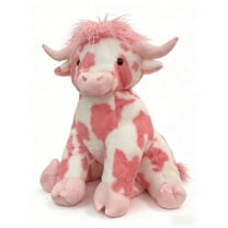 Jumbo Pink Cow Plush, Pink and White, 20", Valentine's Day Birthday Gift