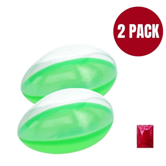 Jumbo Plastic Easter Egg (2 Pack Bundle) Oversize Fillable Green Egg for Hunts and Gifting with Bonus LaPrima Morceau Bonbon