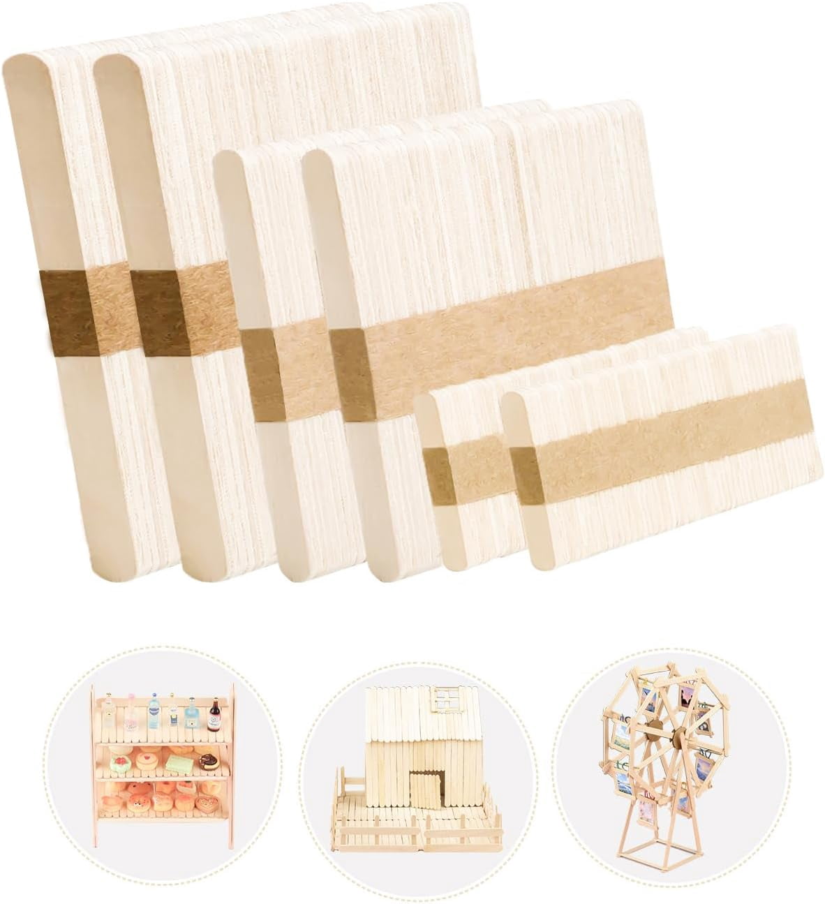 Jumbo Popsicle Sticks for Crafts Large Popsicle Sticks Jumbo 300 Pcs, 3 ...