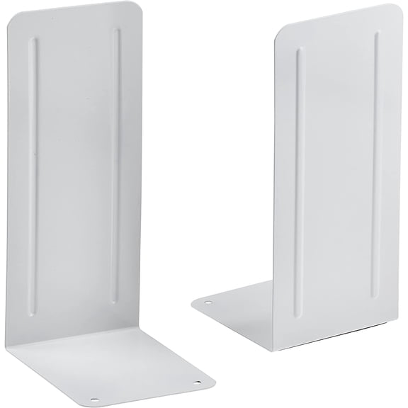 Jumbo Premium Metal Bookends 9" (Heavy Duty) (White Color) (1 Pair)