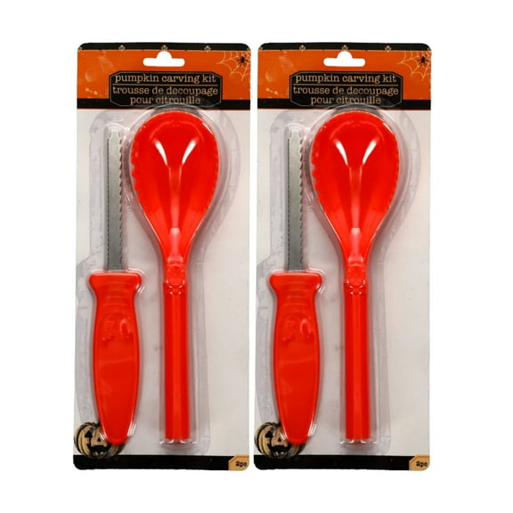 Jumbo Pumpkin Carving Tools 2 Piece Halloween Jack-O-Lantern Carver for Kids Adults DIY Home Fall Autumn Harvest Decor Sculpting Tool and Spoon Decoration Party Supplies (Pack of 2)