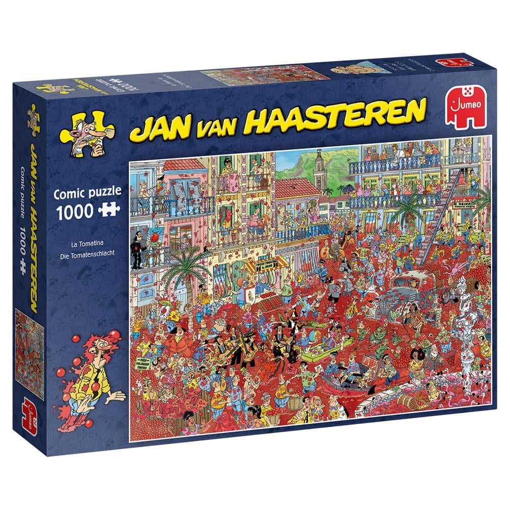Jumbo Toys, Jan Van Haasteren - 'La Tomatina' Unique Comic Fun Designed Jigsaw Puzzle for Adults - 1,000 Piece