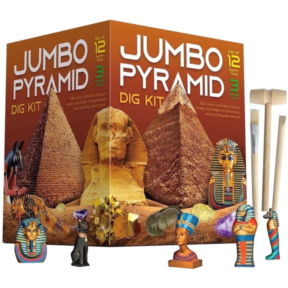 Piano Potato Pyramids Dig Kit for Kids Ages 6-12,Ancient Egyptian Civilization Excavation Set Including Mummy Case Sun God Great Sphinx and More,STEM Science Educational Toys Archaeology Gifts