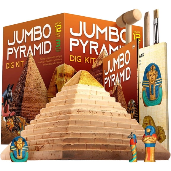 Piano Potato Pyramids Dig Kit for Kids Ages 6-12,Ancient Egyptian Civilization Excavation Set Including Mummy Case Sun God Great Sphinx and More,STEM Science Educational Toys Archaeology Gifts