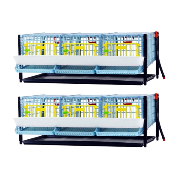 Jumbo Quail Breeding Cage Indoor: Double Layer Addition for Stackable Quail Coop, Rust-Free, Easy Egg Collect (2024: Longer Waste Trays, Removable Middle Walls, Jumbo Flooring) Cimuka by Hatching Time