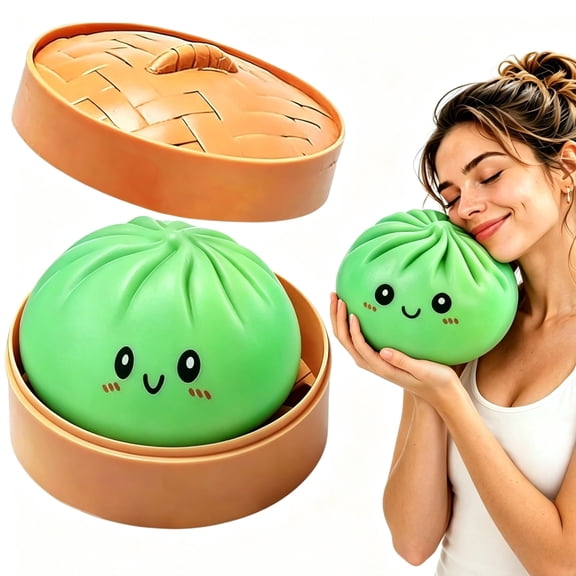 Jumbo Rainbow Dumpling Squishys Toys, 6 Inch Giant Stress Ball, Soft Slow Rising Squeeze Fidget Gift