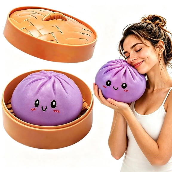 Jumbo Rainbow Dumpling Squishys Toys, 6 Inch Giant Stress Ball, Soft Slow Rising Squeeze Fidget Gift