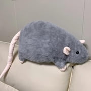 Jumbo Rat Plush Pillow 35.4 in - Soft & Cute Stuffed Animal Pillow, Adorable Rat Cuddle Pillow for Bed, Sofa, Room Decor Gray