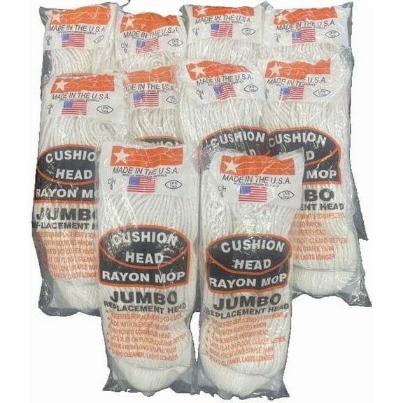 Jumbo Rayon Replacement Mop Head 10-Pack