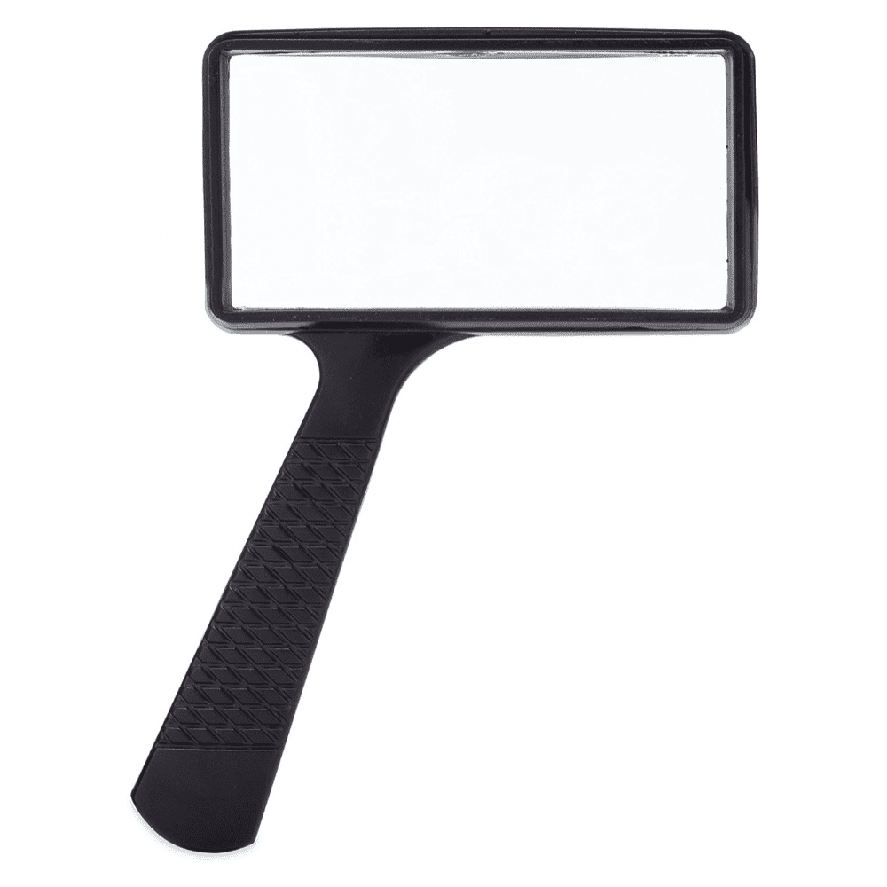 Jumbo Rectangular Handheld Magnifying Glass (10X Magnification) Scratch Resistant Glass Lens