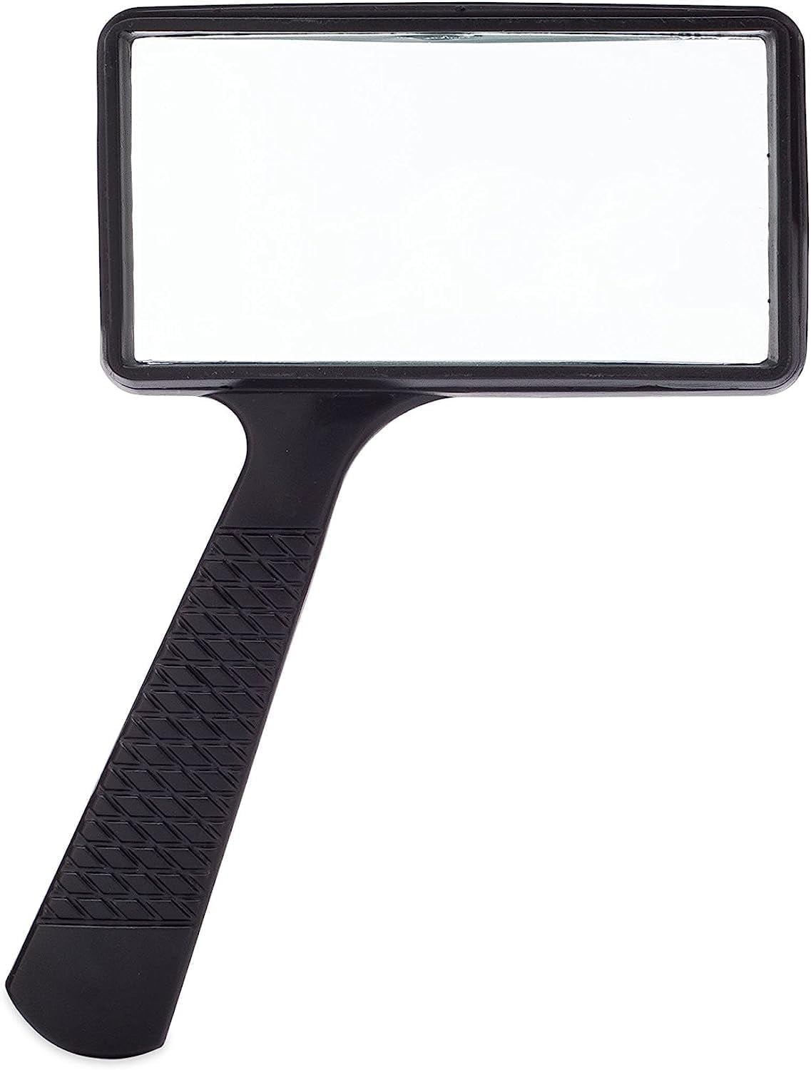 Jumbo Rectangular Handheld Magnifying Glass (3X Magnification) Scratch Resistant Glass Lens - Large Horizontal Viewing Area for Seniors Reading Newspaper, Books, Black