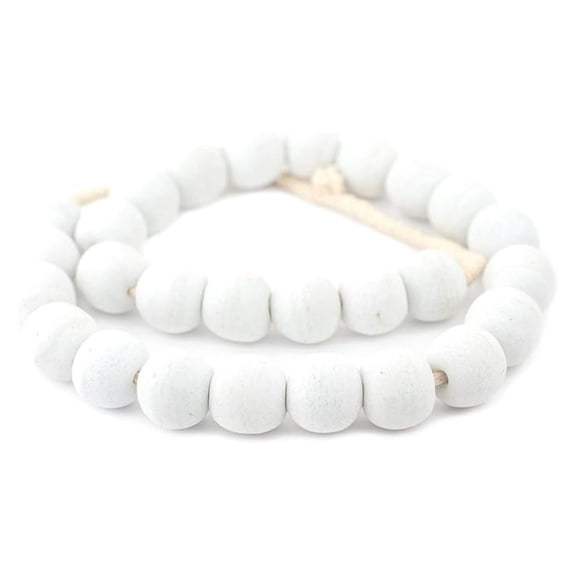 Jumbo Recycled Glass Beads, 2125mm African Sea Glass for Wall Hangings, Coffee Table Decor, Shelf Styling, and Home Accents (Groundhog Grey)