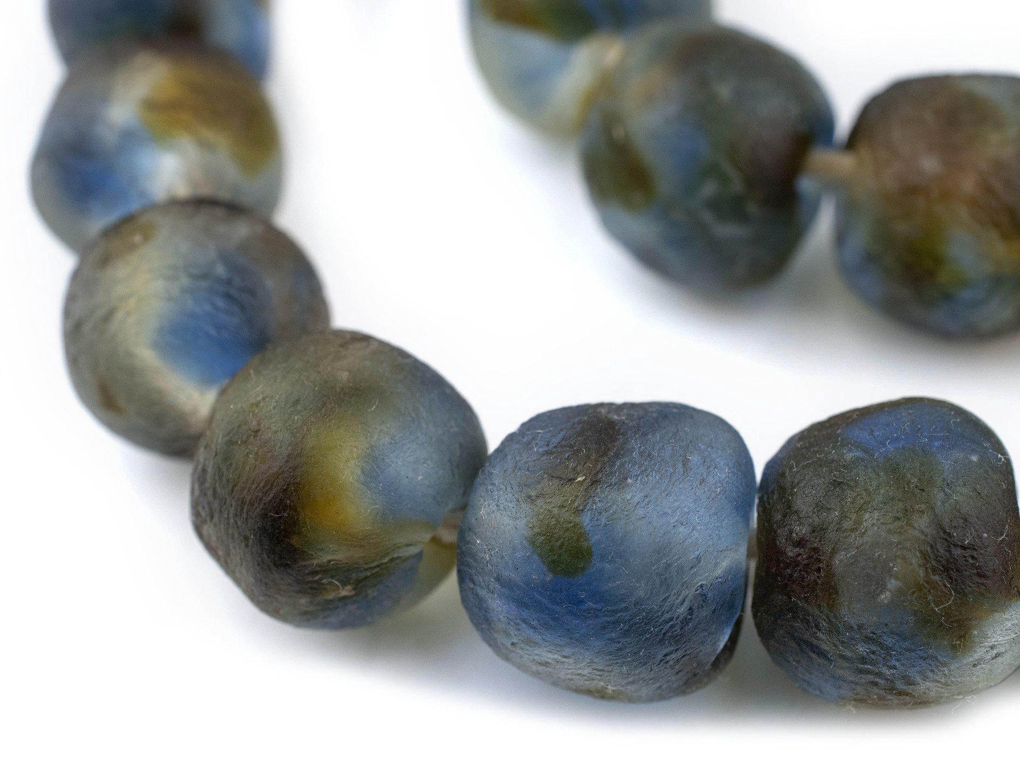 Curated visual reference: Blue Glass Wall Beads Reference: Jumbo Recycled Glass Beads 2125Mm African Sea Glass For Wall