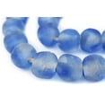 thumbnail image 1 of Jumbo Recycled Glass Beads, 21–25mm – African Sea Glass for Wall Hangings, Coffee Table Decor, Shelf Styling, and Home Accents – (Blue Swirl) – The Bead Chest, 1 of 4