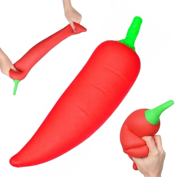 Jumbo Red Pepper Squishy , 11 Soft Slow Rising Stretchy Pepper Squeeze Fidget Toy , Realistic VegetableShaped Anxiety Relief Toy for Kids Adults