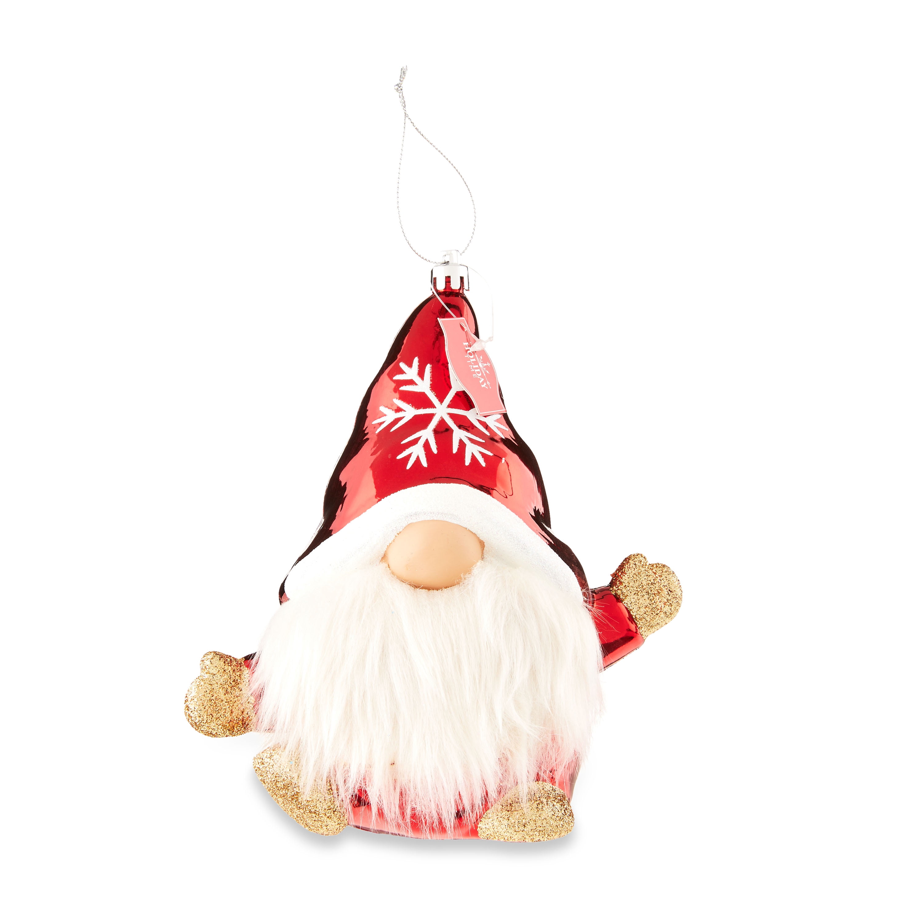 Jumbo Red & White Gnome Christmas Ornament, 7 in, by Holiday Time
