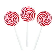 Jumbo Red & White Swirl Lollipops, Edibles, Party Supplies, 6 Pieces